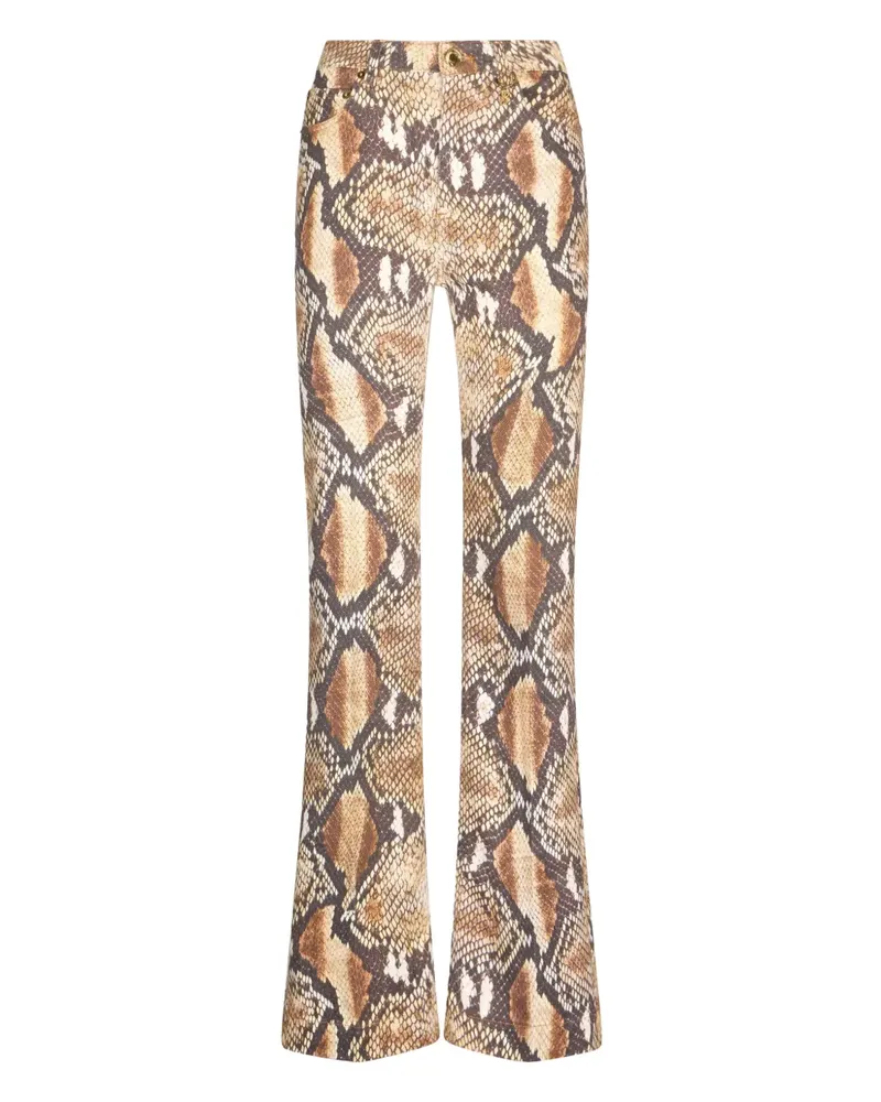 Roberto Cavalli Hose mit Schlangen-Print - Nude Nude