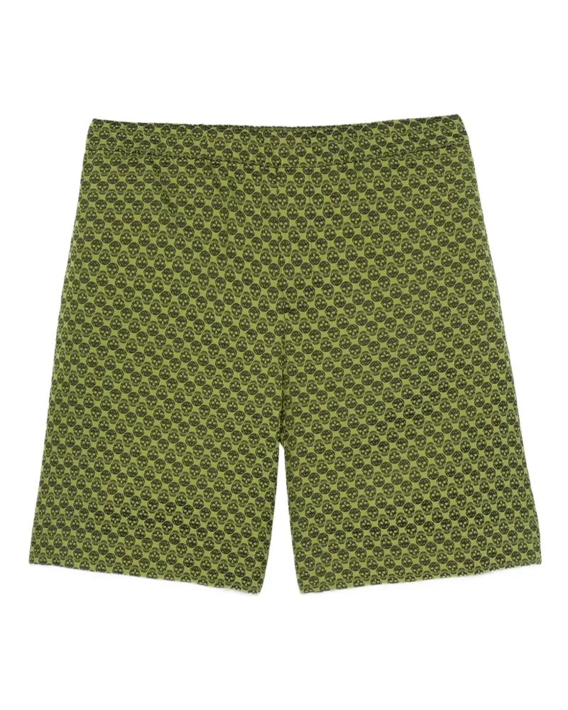 Alexander McQueen Shorts mit Totenkopf-Print - Grün Grün