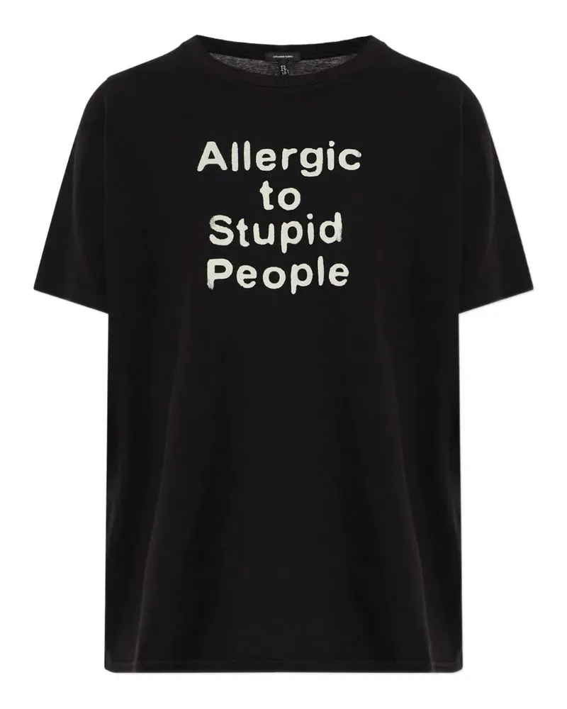 R13 slogan-print T-shirt - Schwarz Schwarz