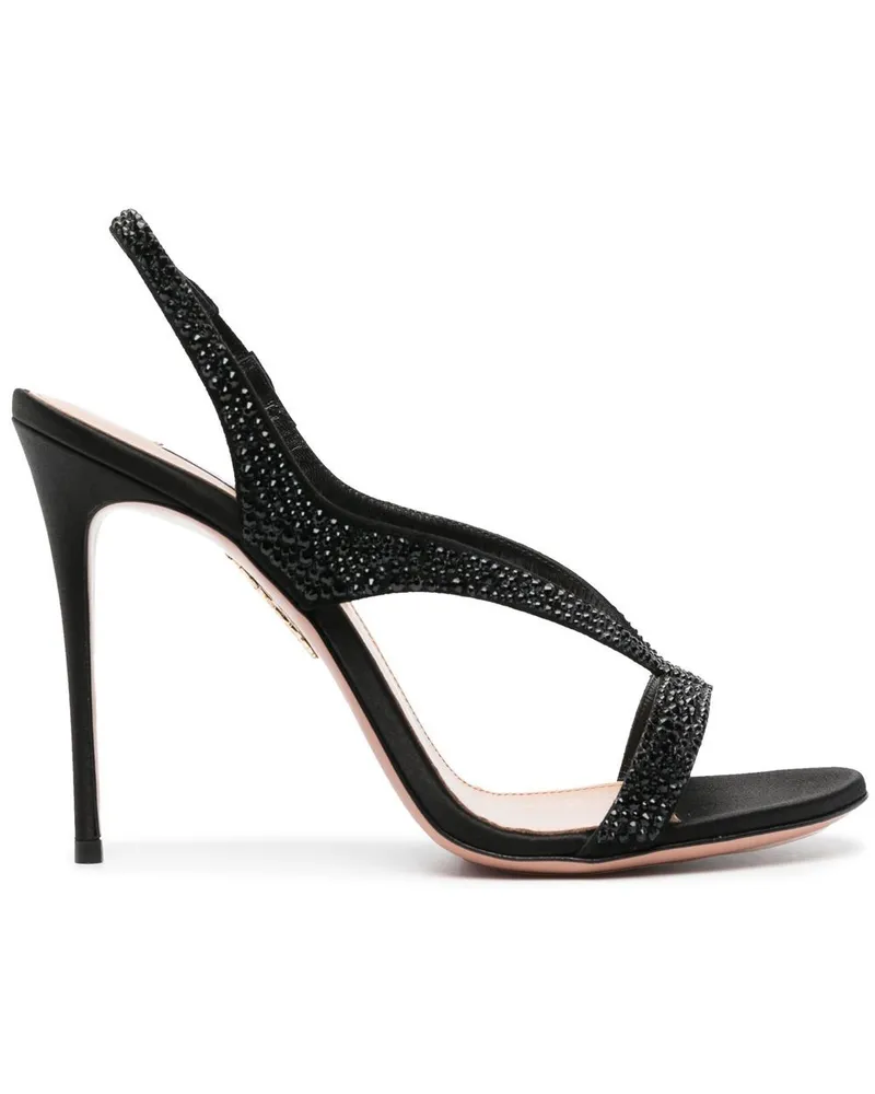 Aquazzura Slingback-Sandalen mit Kristallen 105mm - Schwarz Schwarz