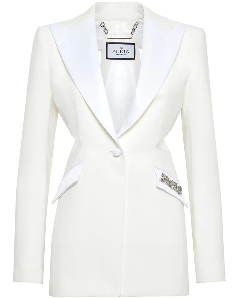 Philipp Plein Satinblazer mit Cut-Outs - Weiß Weiß