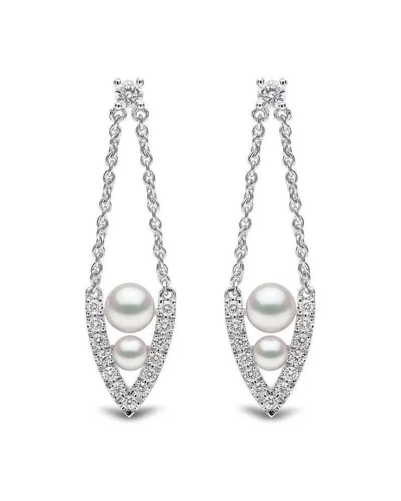 YOKO London 18kt Weißgoldohrringe mit Diamanten und Perlen - Silber Silber