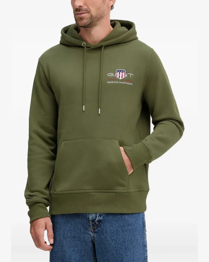 Gant embroidered-logo hoodie - Grün Grün