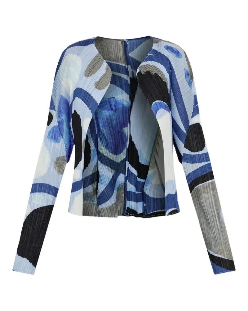Issey Miyake Cardigan mit abstraktem Print - Blau Blau