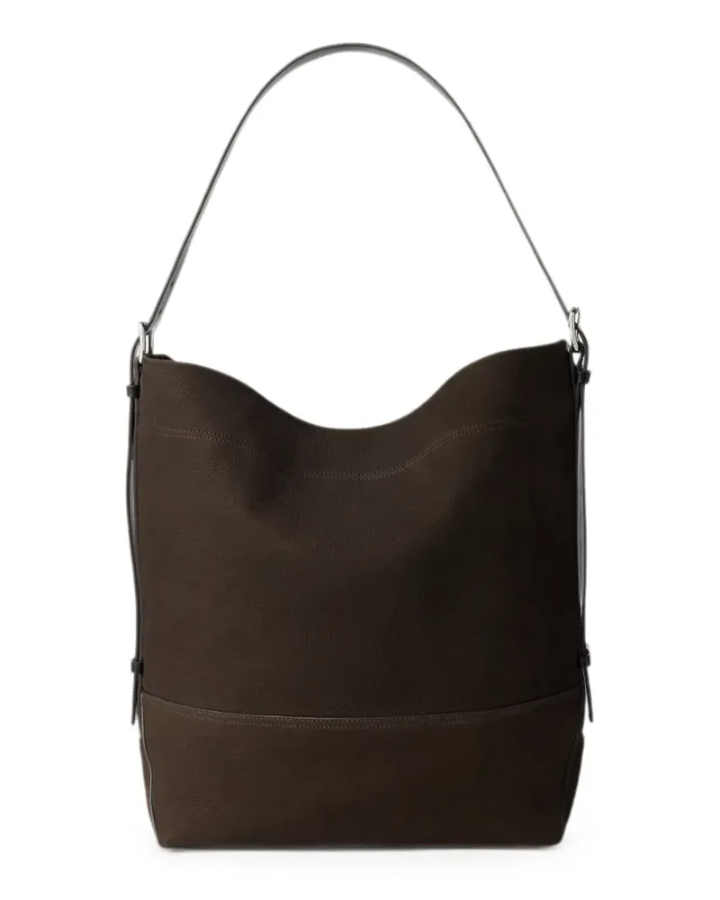 Christophe Lemaire Belted tote bag in alpaca nubuck - Braun Braun