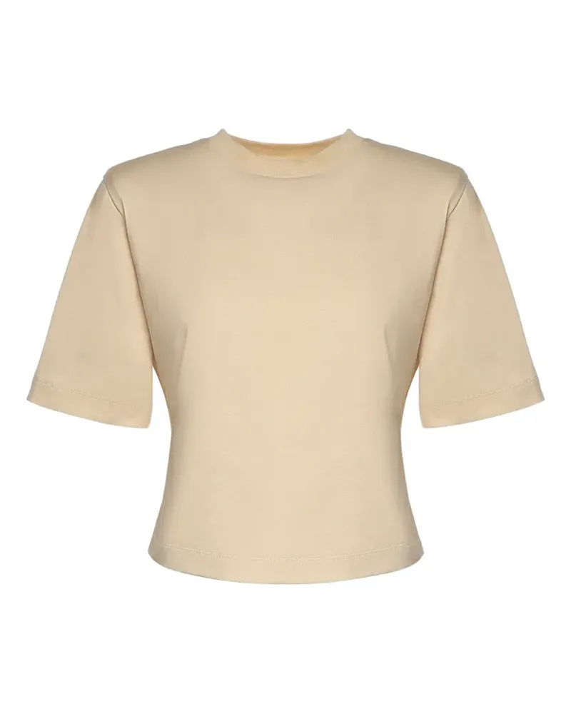 NINEMINUTES padded-shoulder T-shirt - Nude Nude