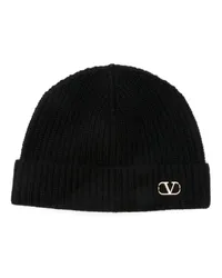 Valentino Garavani Beanie mit VLogo Schwarz