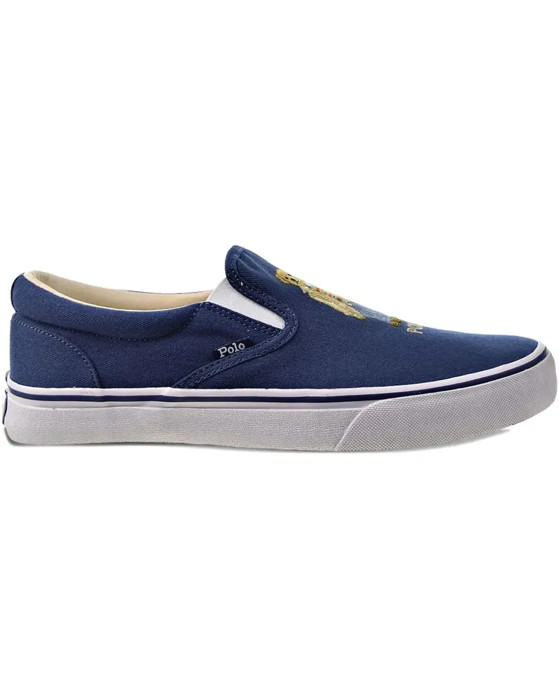 Ralph Lauren Slip-On-Sneakers mit Bärenstickerei - Blau Blau