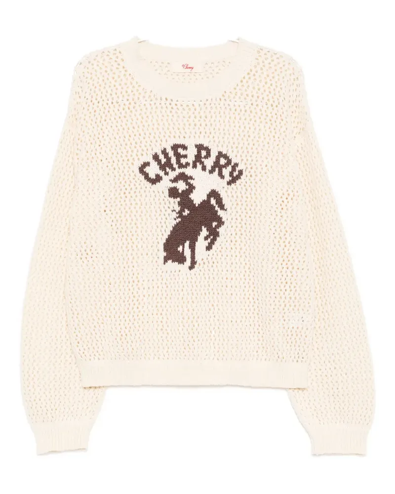 CHERRY LA logo-embroidered jumper - Nude Nude