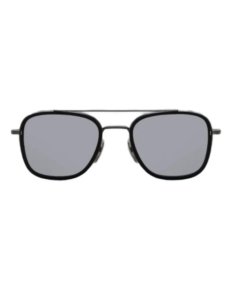 Thom Browne Sonnenbrille mit eckigem Gestell - Schwarz Schwarz