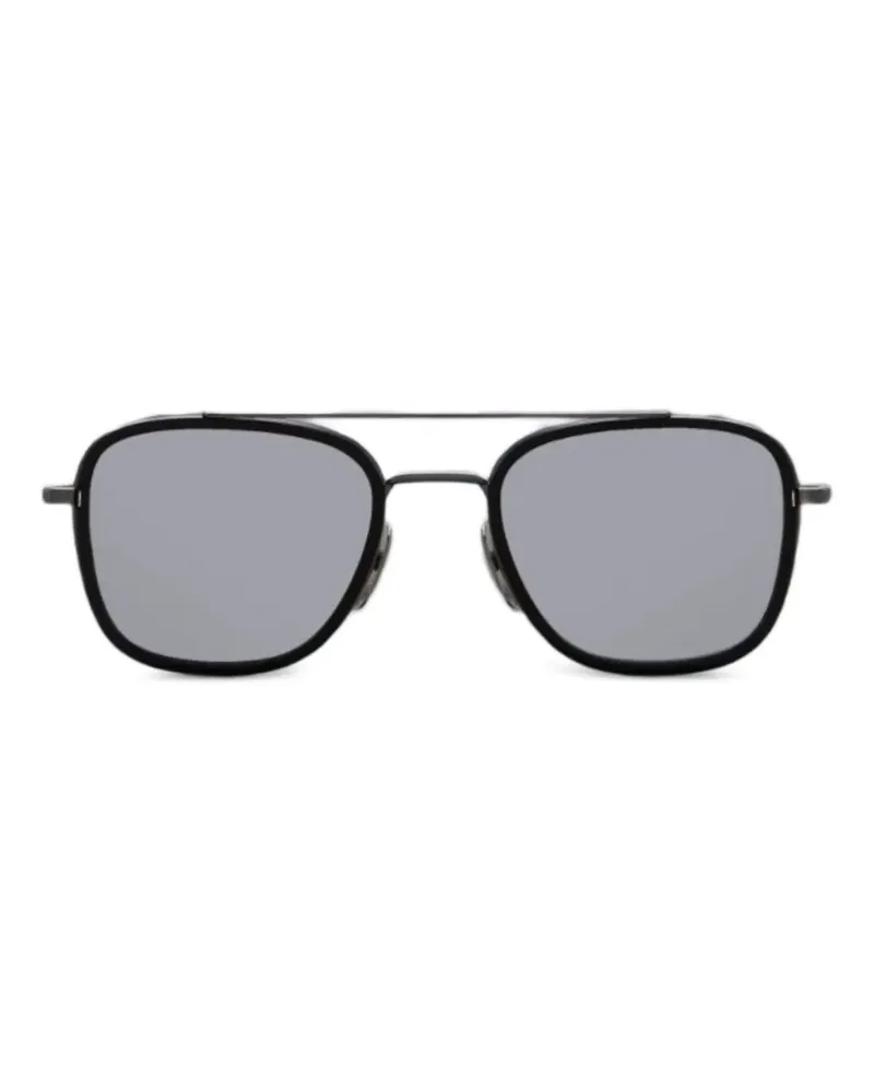 Thom Browne Sonnenbrille mit eckigem Gestell - Schwarz Schwarz