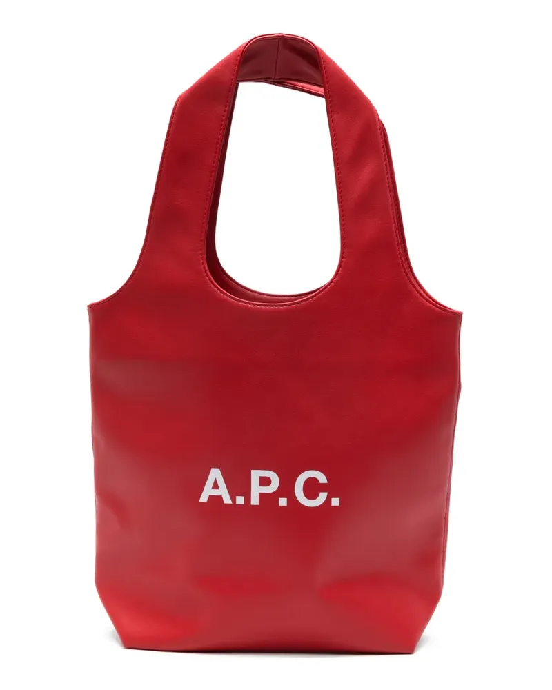 A.P.C. Shopper mit Logo-Print - Rot Rot