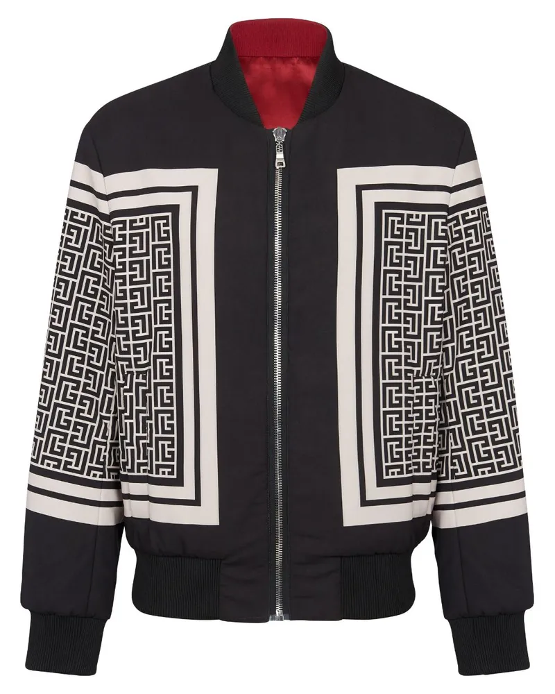 Balmain Wendbare Bomberjacke mit Monogramm - Schwarz Schwarz