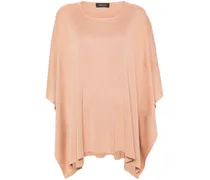 Gestrickter Poncho mit Metallic-Garn - Rosa