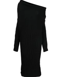 A.W.A.K.E. Asymmetrisches Midikleid Schwarz