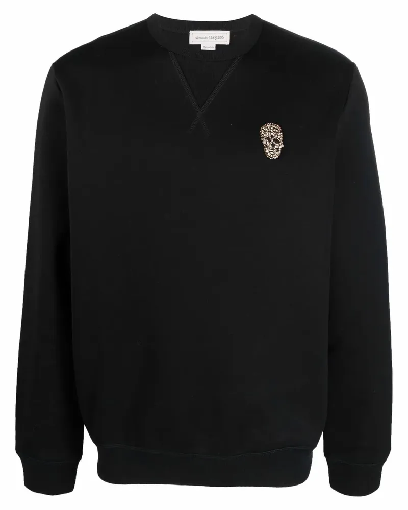 Alexander McQueen Sweatshirt mit Totenkopf-Patch - Schwarz Schwarz