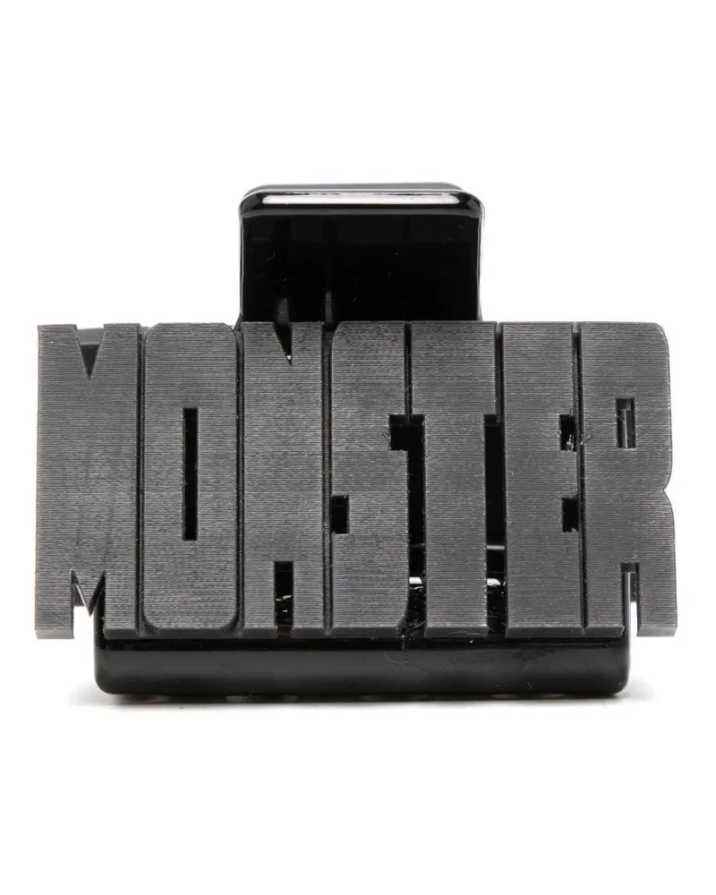 Natasha Zinko Haarklammer mit Slogan-Schild - Schwarz Schwarz