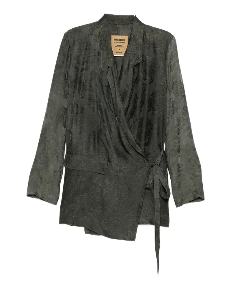 Uma Wang damask-pattern wrap jacket - Grün Grün
