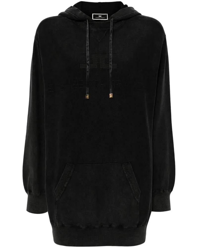 Elisabetta Franchi Hoodie-Kleid mit Logo-Stickerei - Grau Grau