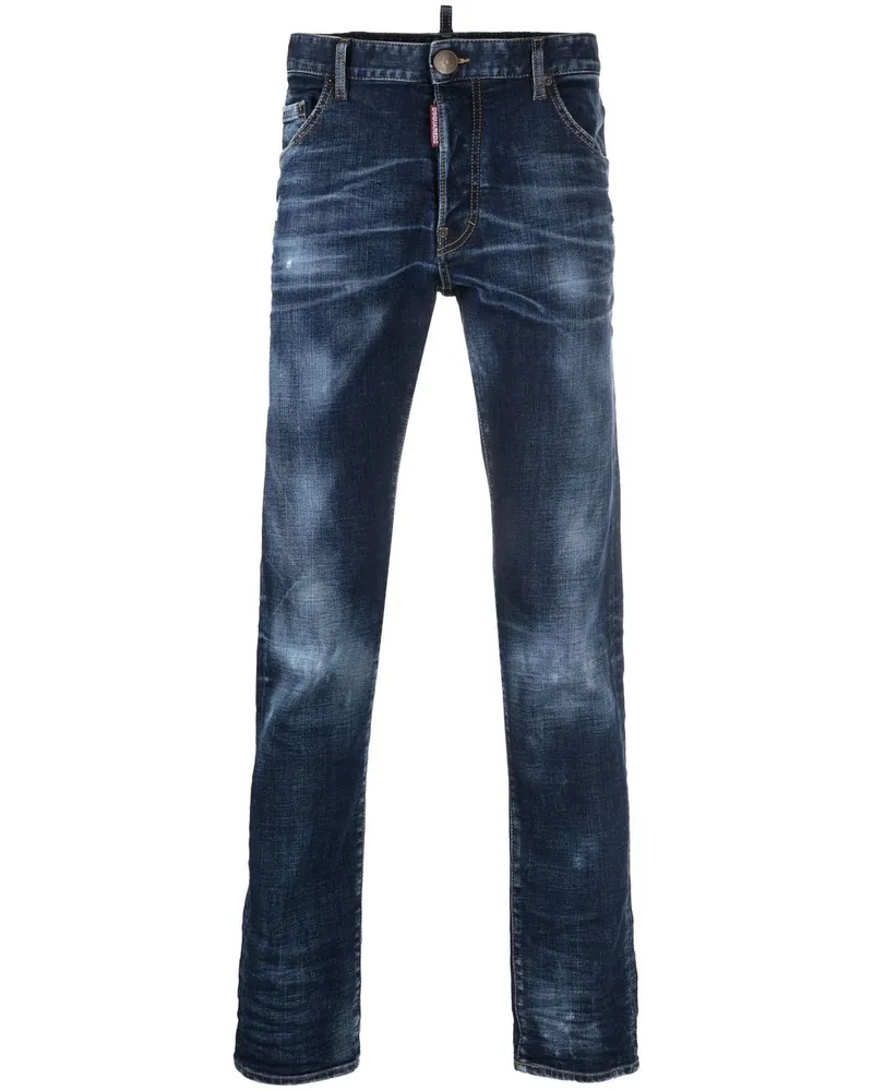 Dsquared2 Straight-Leg-Jeans mit Logo-Patch - Blau Blau