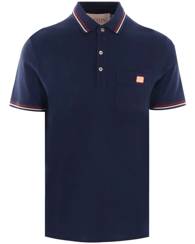 Valentino Garavani Poloshirt mit VLogo - Blau Blau