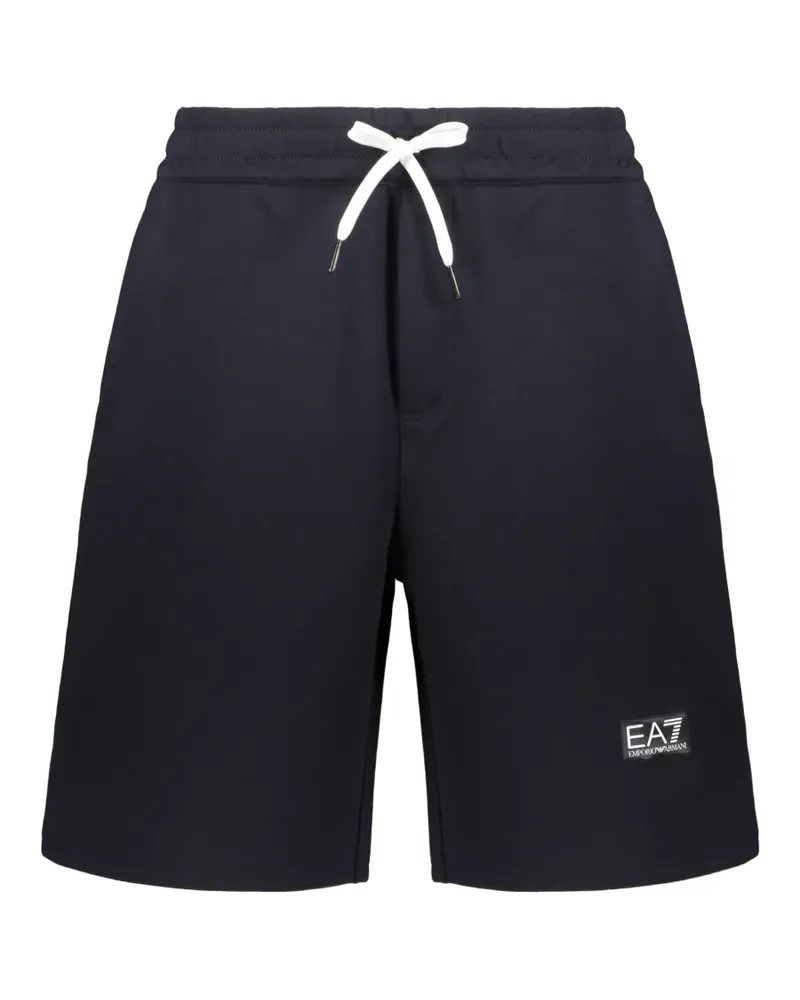 EA7 logo-patch drawstring shorts - Blau Blau