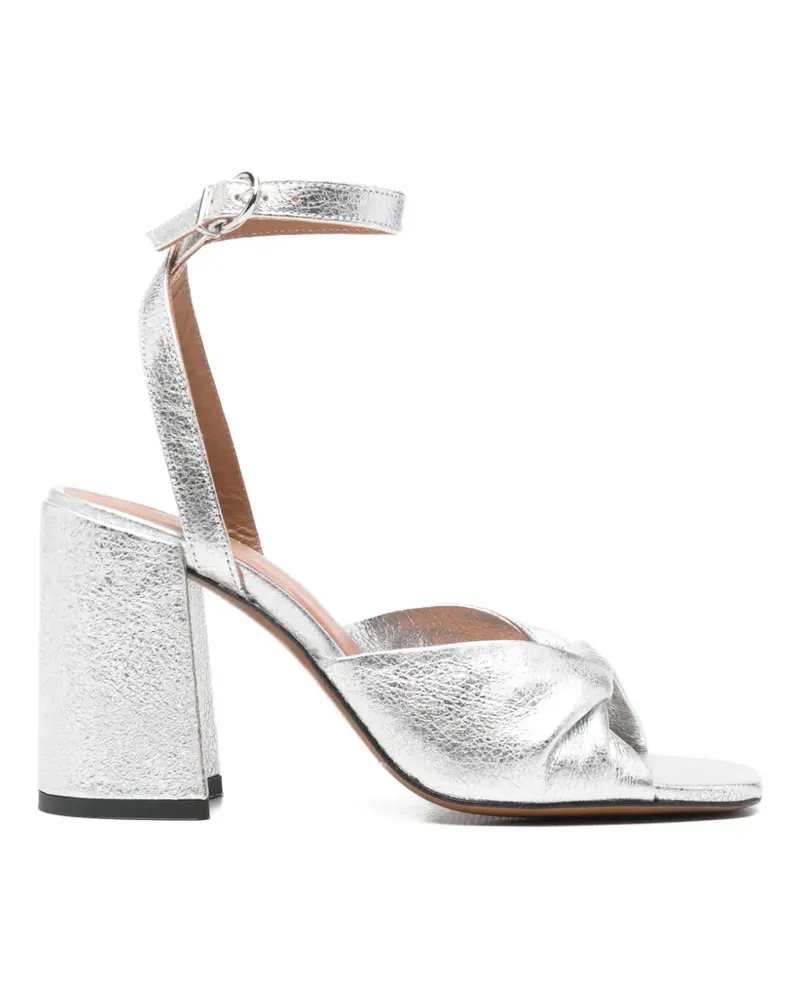 Maje Sandalen mit verdrehtem Riemen - Silber Silber