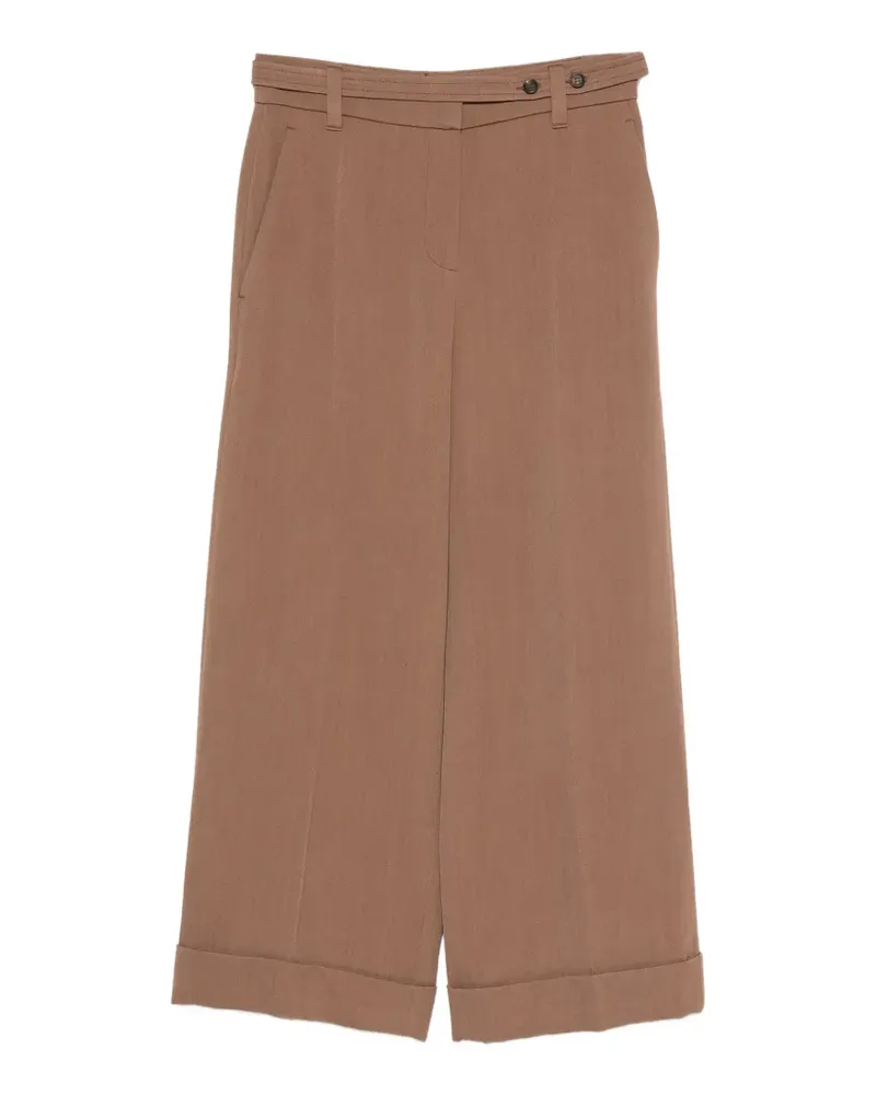 Brunello Cucinelli cuffed wide-leg wool trousers - Braun Braun