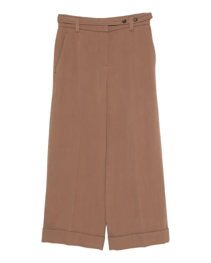 Brunello Cucinelli cuffed wide-leg wool trousers - Braun Braun