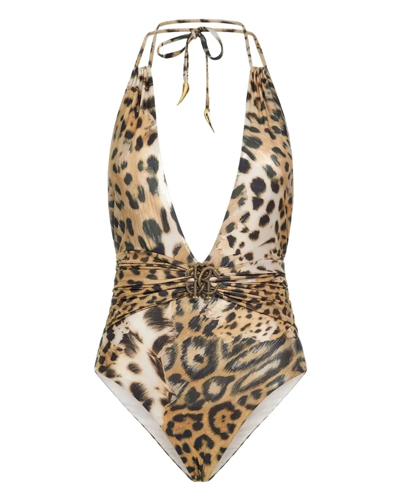 Roberto Cavalli Badeanzug mit Leoparden-Print - Braun Braun