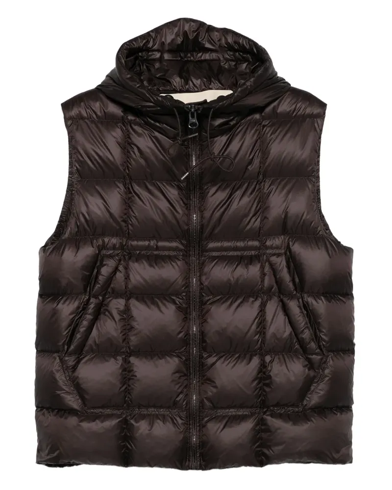 Ten c Gesteppte Kapuzenweste - Braun Braun