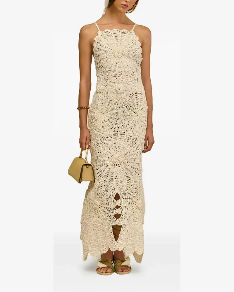 Cult Gaia Elif crochet floral maxi dress - Nude Nude