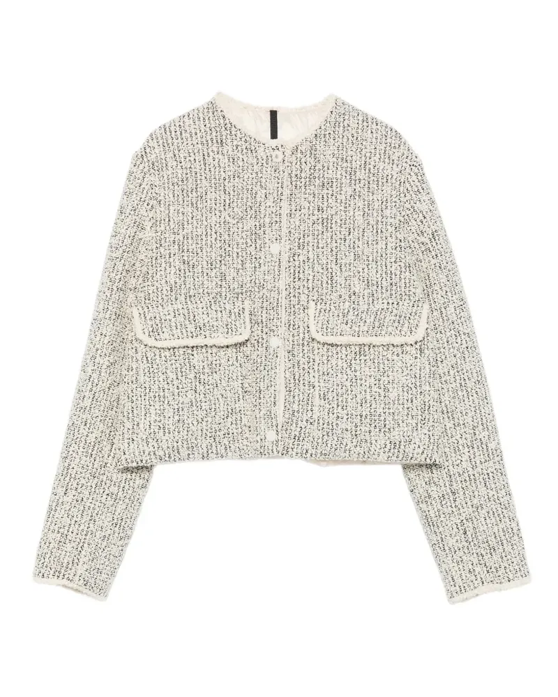 Moncler tweed quilted jacket - Nude Nude