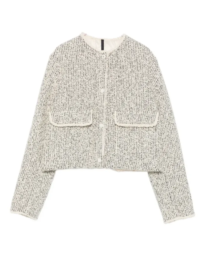 Moncler tweed quilted jacket - Nude Nude