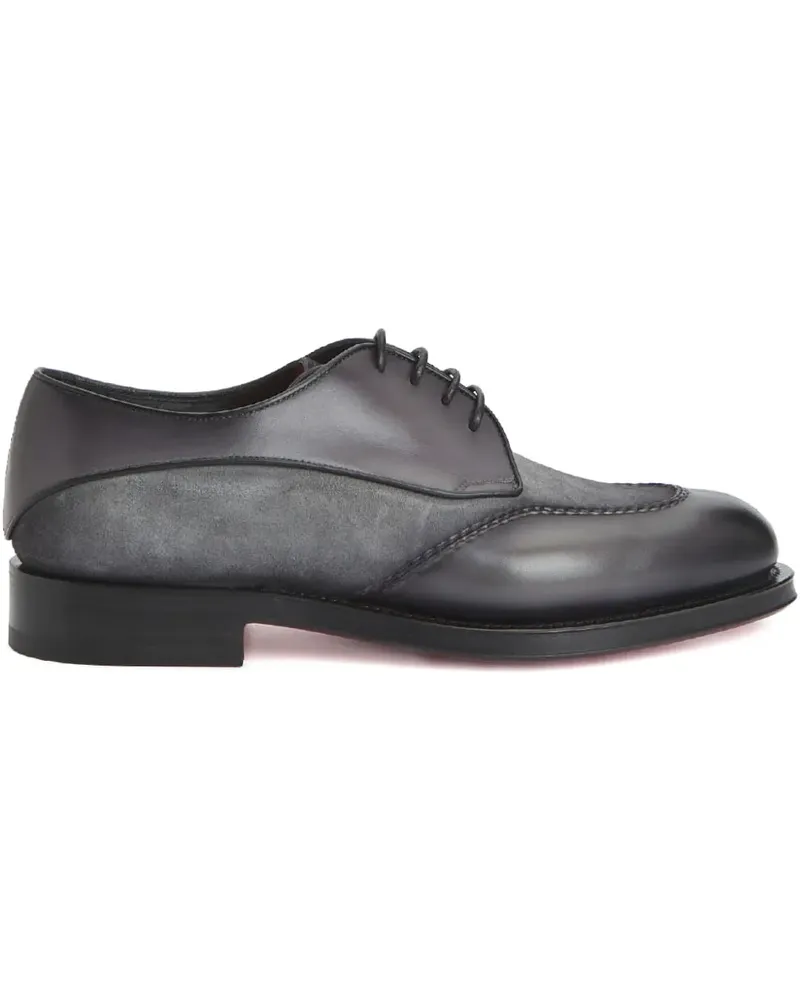 Santoni Colin suede-panel Derby shoes - Grau Grau
