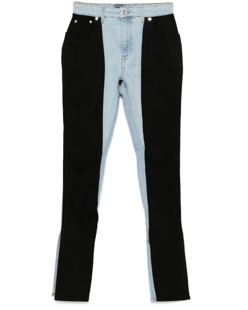 Thierry Mugler Zweifarbige Skinny-Jeans - Blau Blau