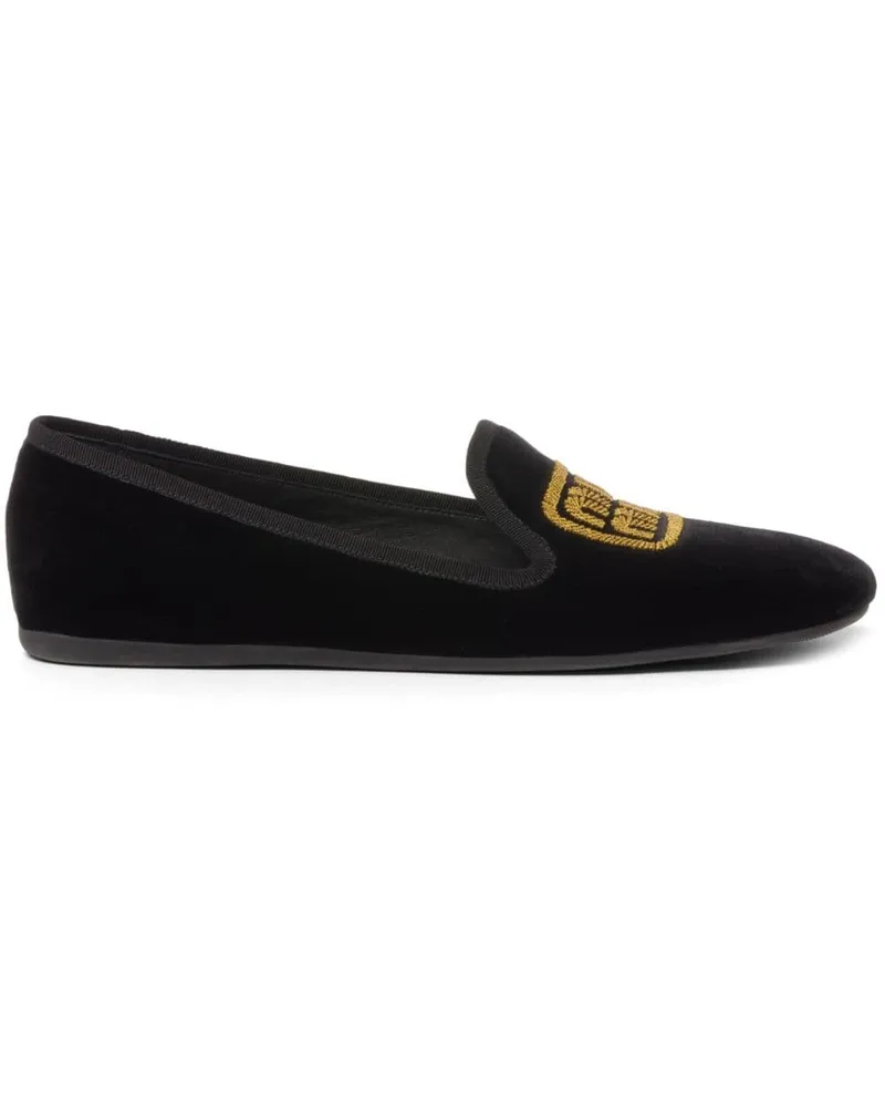 Miu Miu Bestickte Samt-Slipper - Schwarz Schwarz