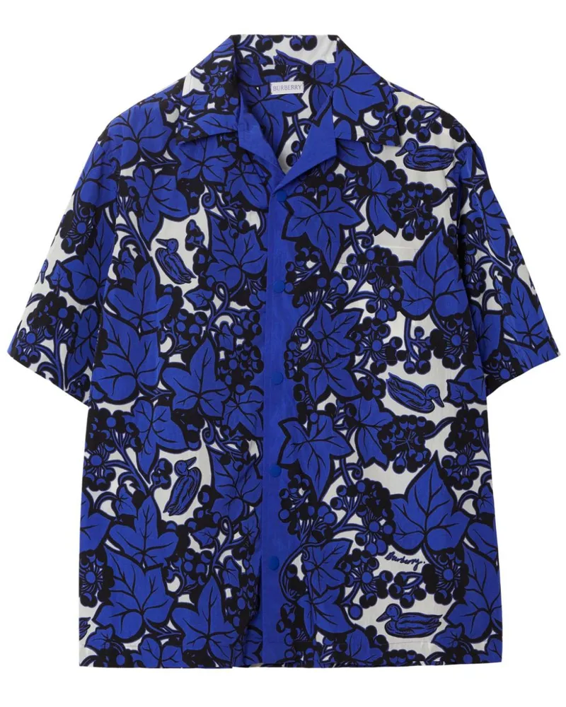 Burberry Ivy Hemd mit Blatt-Print - Blau Blau