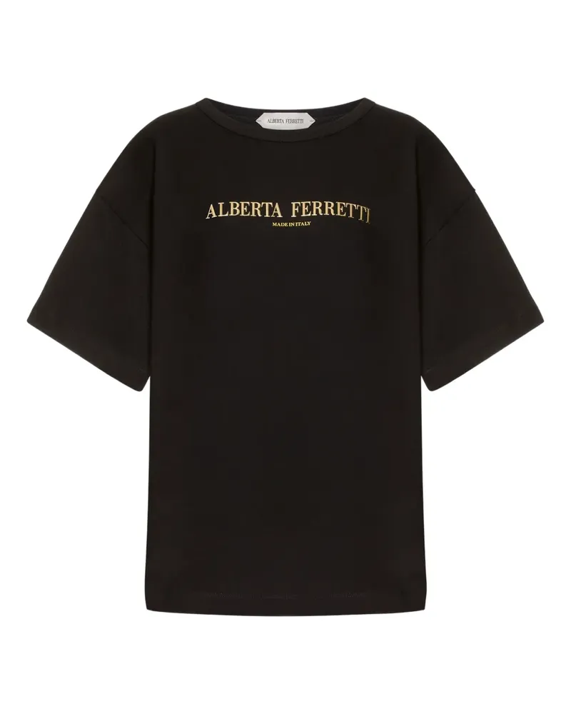 Alberta Ferretti Klassisches T-Shirt - Schwarz Schwarz