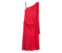 Asymmetrisches Kleid mit grafischem Print - Rot