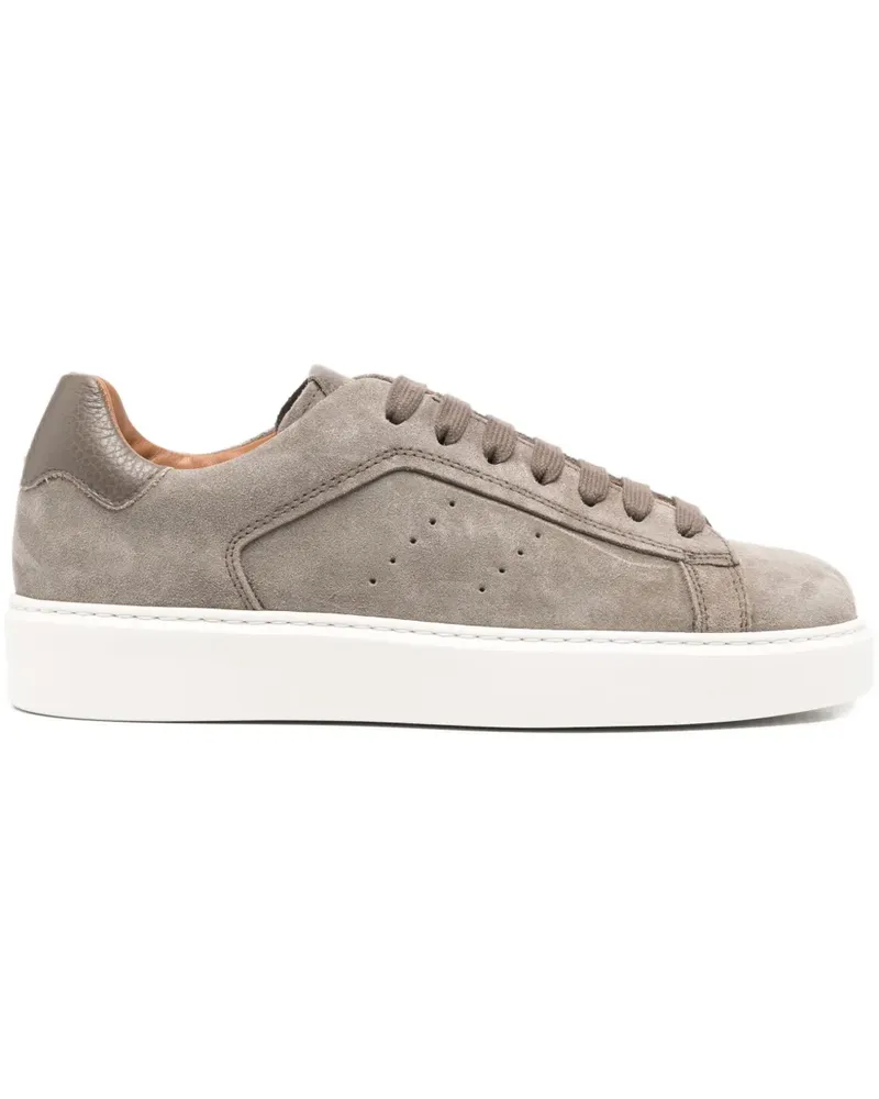 Doucal´s perforated leather trainers - Grau Grau