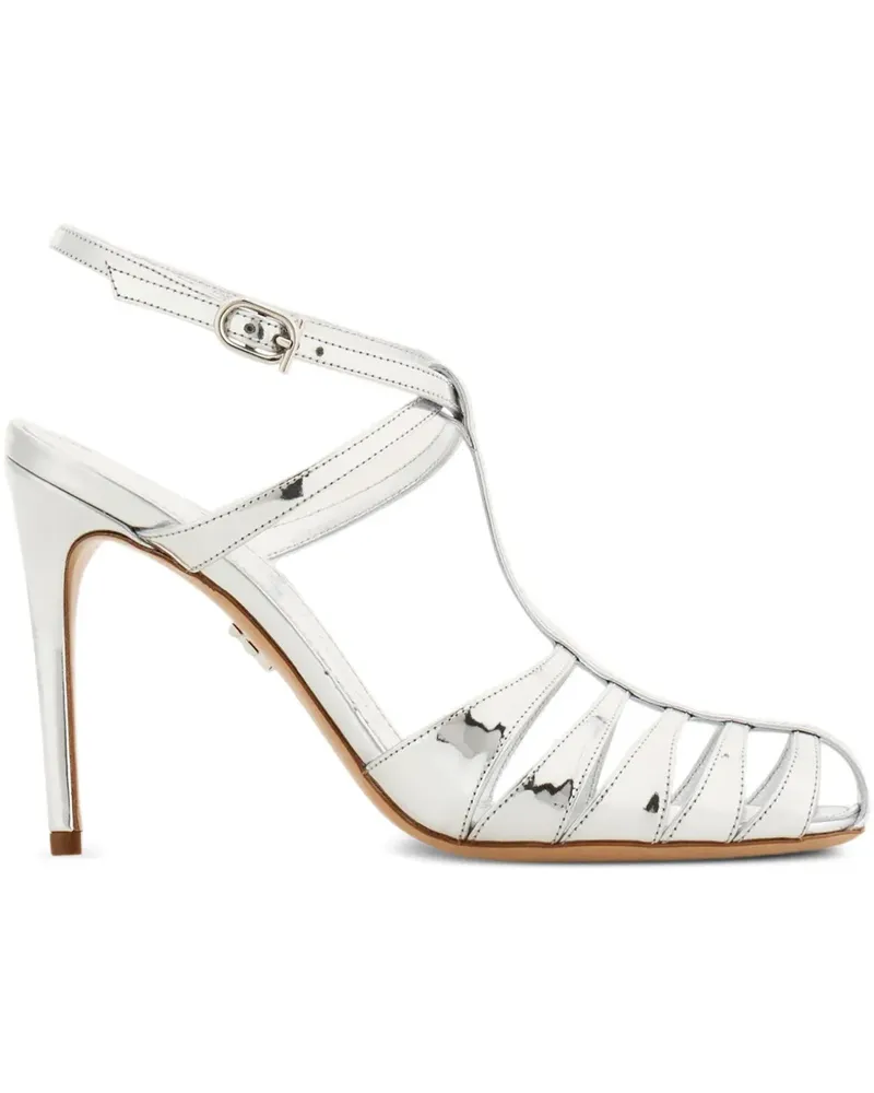 Ferragamo Cage Stiletto-Sandalen 90mm - Silber Silber