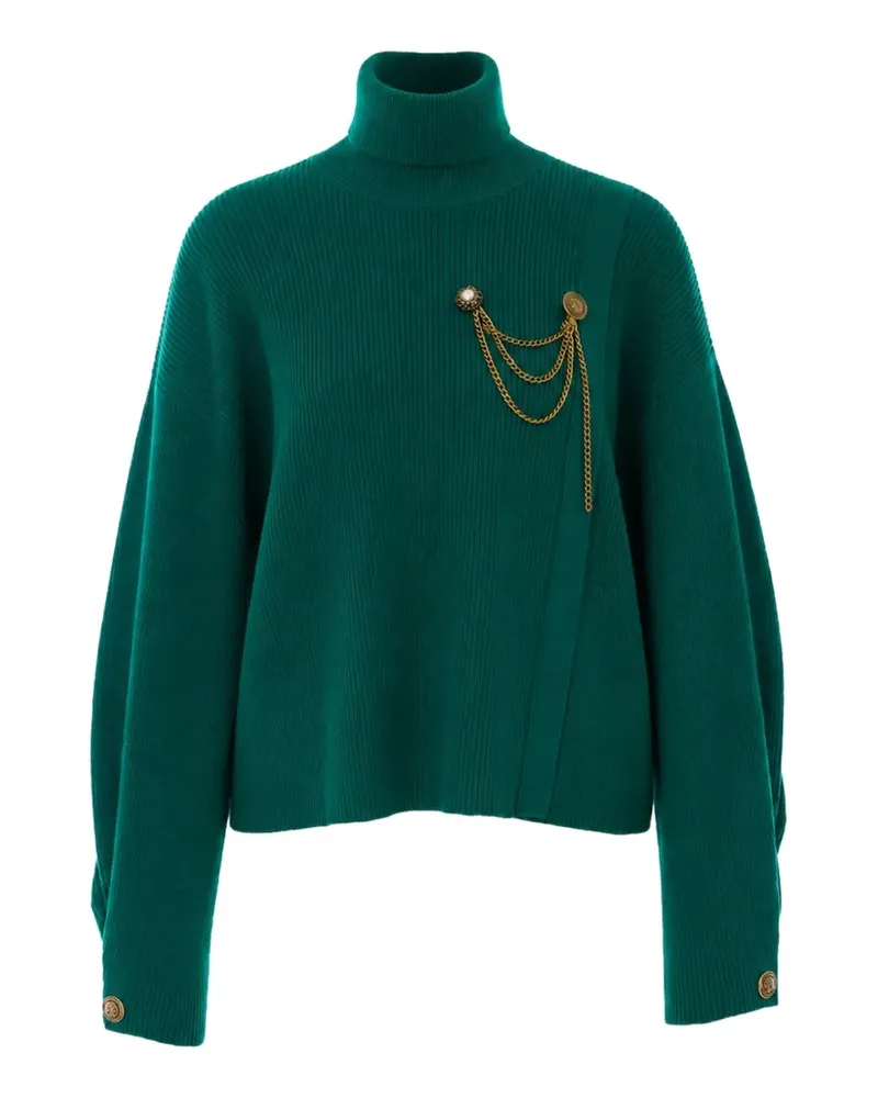Liu Jo Verzierter Pullover mit Stehkragen - Grün Grün