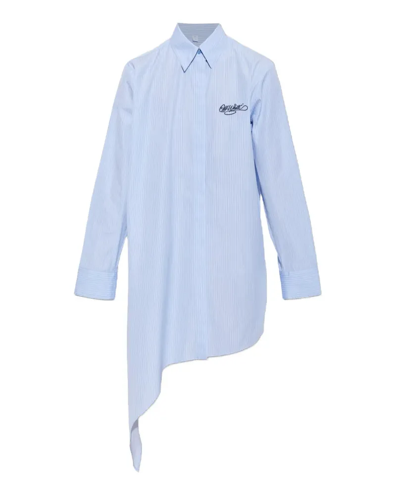 OFF-WHITE asymmetric striped shirt mini dress - Blau Blau