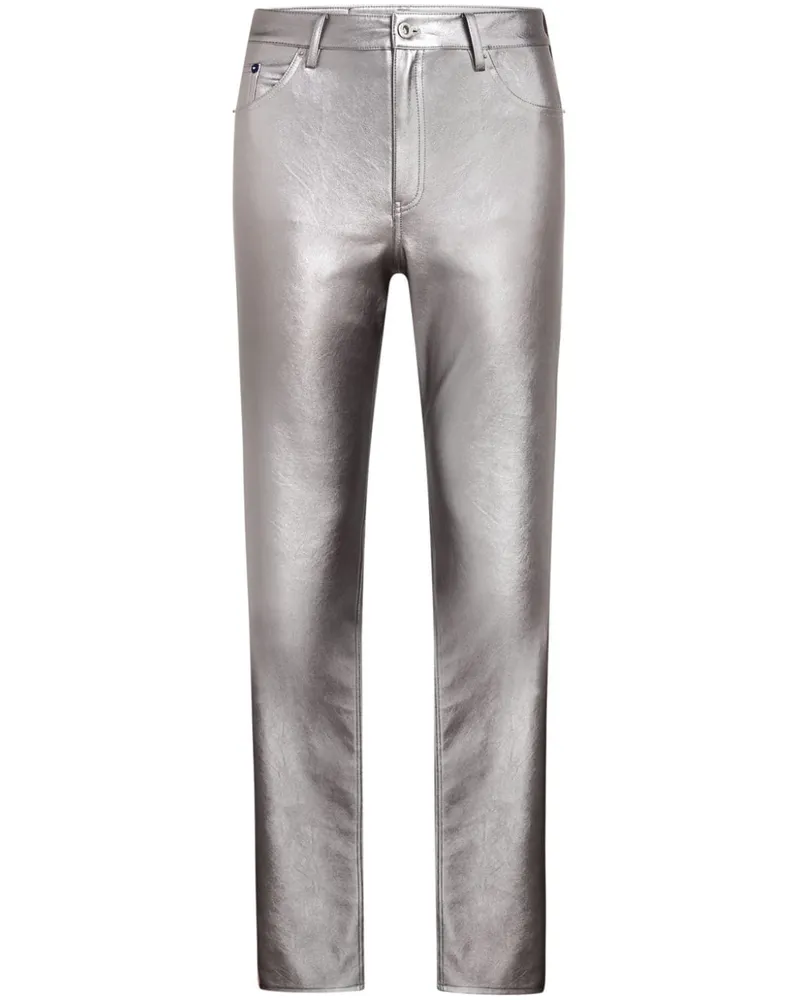 Karl Lagerfeld Schlaghose mit Logo-Patch - Silber Silber