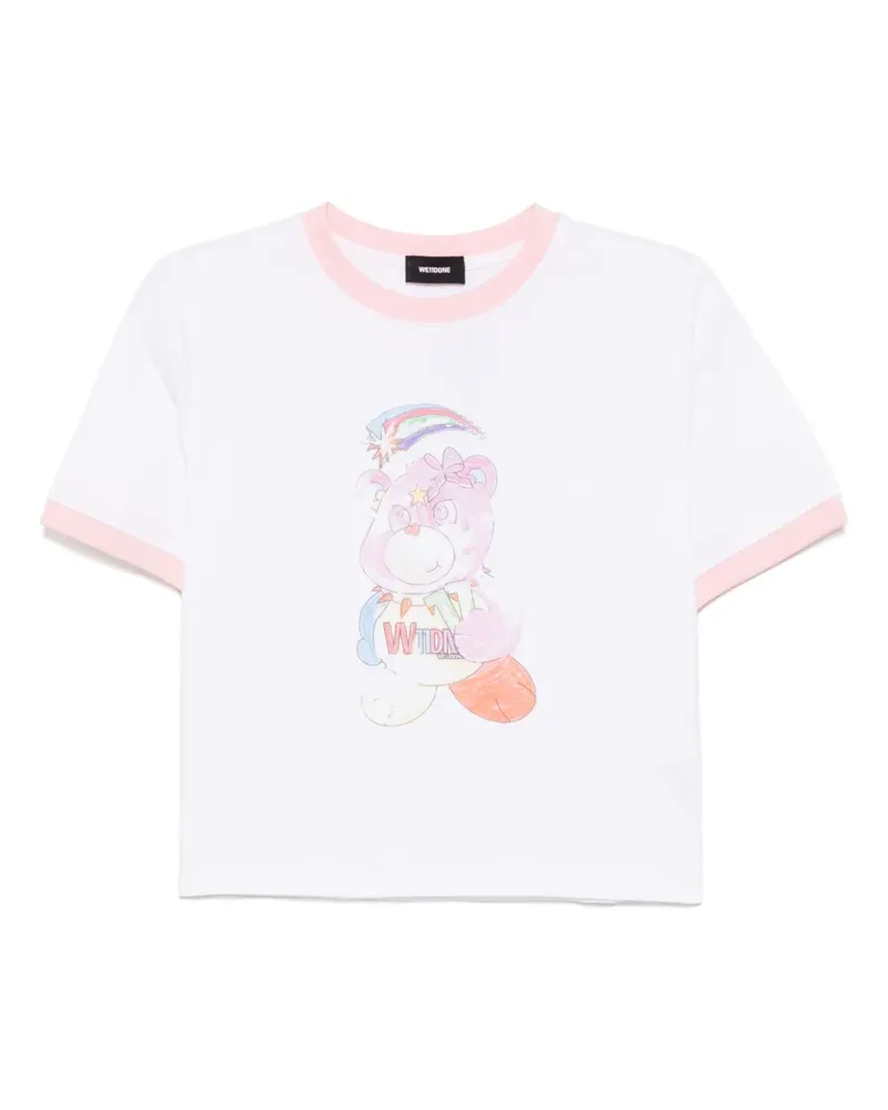 WE 11 DONE Colorful Teddy Ringer T-Shirt - Weiß Weiß