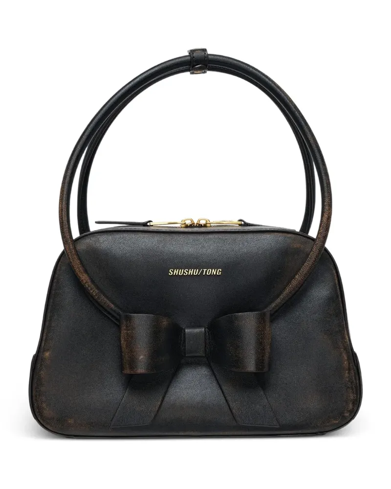 SHUSHU/TONG bow ring-handle shoulder bag - Schwarz Schwarz