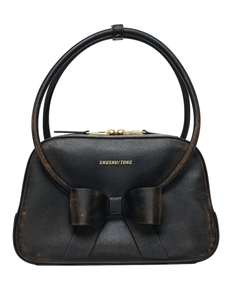 SHUSHU/TONG bow ring-handle shoulder bag - Schwarz Schwarz