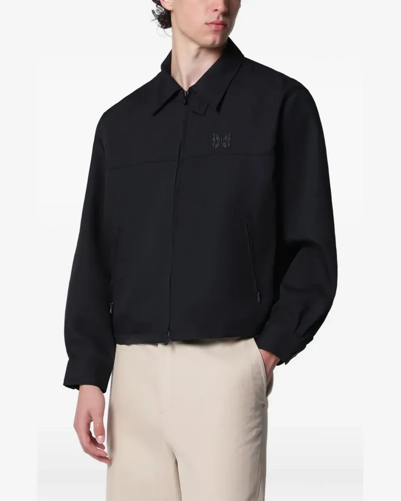 NEEDLES Jacke aus Twill mit Logo-Stickerei - Schwarz Schwarz