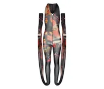 Catsuit mit Kapuze - Schwarz